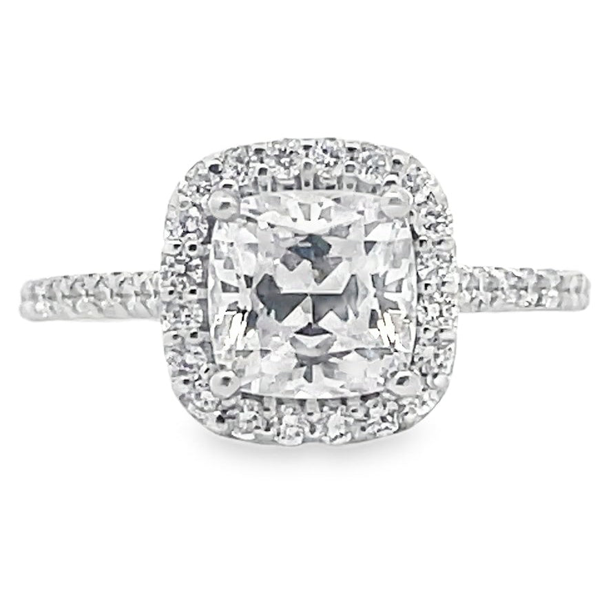 Ritani 1CUZ1321ER 14k White Gold Halo Engagement Ring for 6 Millimeter Round Stone