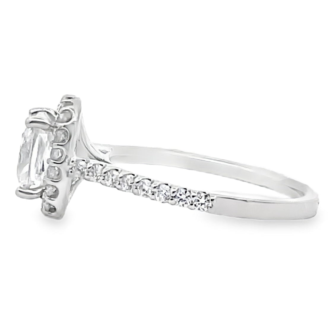 Ritani 1CUZ1321ER 14k White Gold Halo Engagement Ring for 6 Millimeter Round Stone