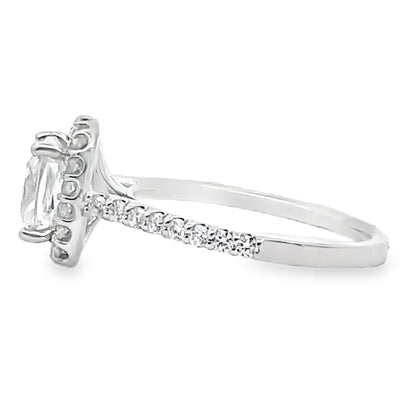 Ritani 1CUZ1321ER 14k White Gold Halo Engagement Ring for 6 Millimeter Round Stone
