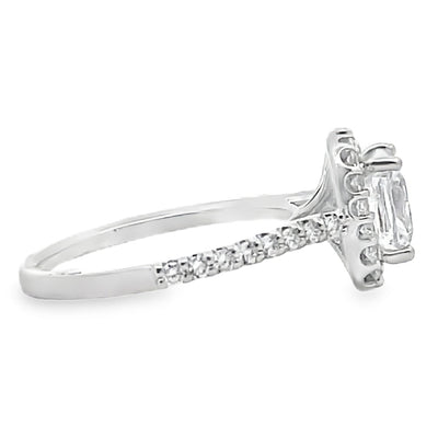 Ritani 1CUZ1321ER 14k White Gold Halo Engagement Ring for 6 Millimeter Round Stone