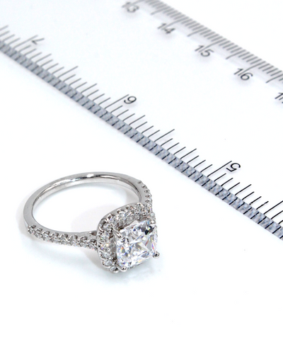 Ritani 1CUZ1321 14K White Gold French Set Halo Engagement Ring Setting for 5 Millimeter Cushion Cut Stone