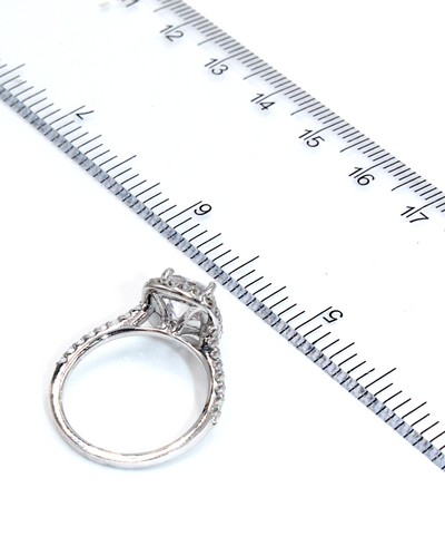 Ritani 1CUZ1321 14K White Gold French Set Halo Engagement Ring Setting for 5 Millimeter Cushion Cut Stone