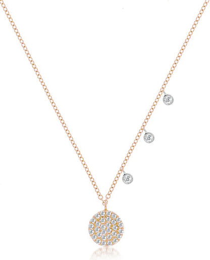 Meira T. 1N7176/TG 14K Rose Gold Signature Disc Necklace