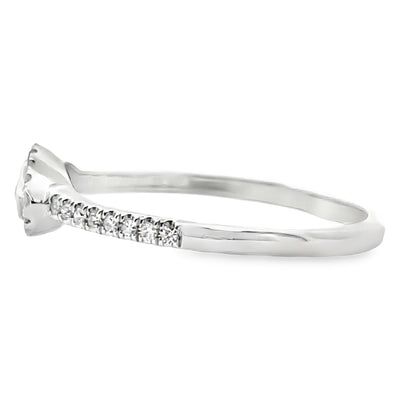 Meira T 1R4615/WE 14K White Gold Marquise Emerald & Diamond Ring