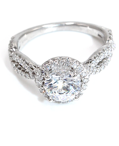 Ritani 1RZ1318 14k White Gold Engagement Ring Setting for Round Center Stone