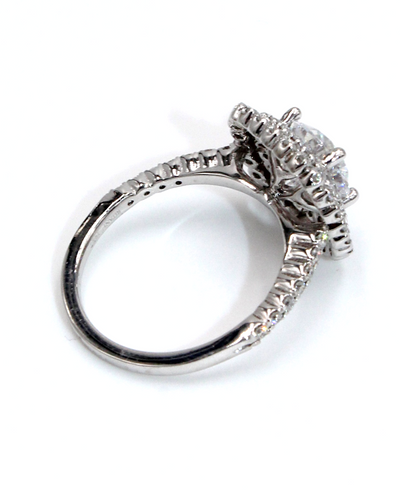 Ritani 1RZ336 14K White Gold Double Halo Engagement Ring Setting for 7.5 Millimeter Round Center Stone