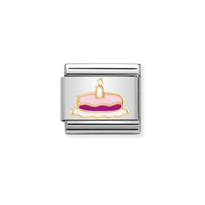 Nomination Composable 030285/05 Enamel & 18k Gold Cake with Candle