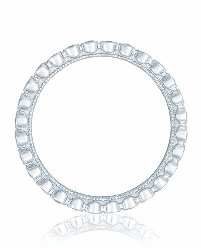Tacori 18K White Gold 200-2 ET W Sculpted Crescent Eternity Ring Size 6.5 with Diamonds 0.38 Carats