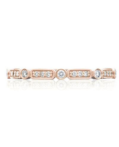 Tacori 202-2ETPK Sculpted Crescent 18K Rose Gold Eternity Ring with Diamonds 0.27 Carats