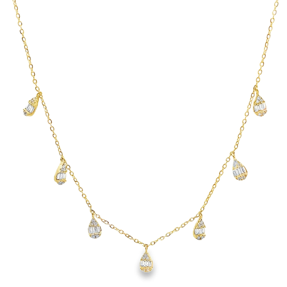14K Yellow Gold Necklace With Diamonds Totaling 0.23 Carats