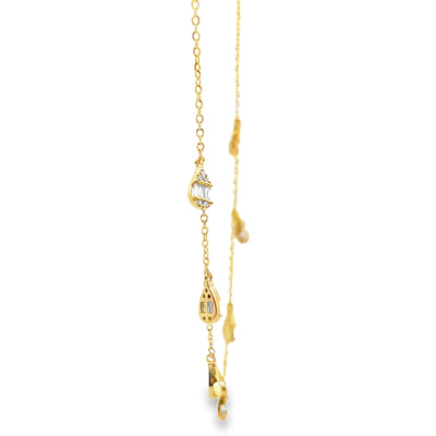 14K Yellow Gold Necklace With Diamonds Totaling 0.23 Carats
