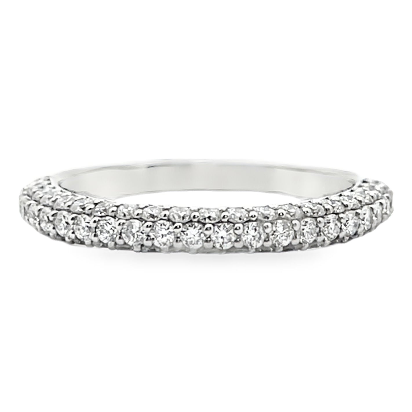Ritani 21340CR "Masterwork" Collection 14K White Gold Pave Set Diamond Wedding Band 0.83 Carats