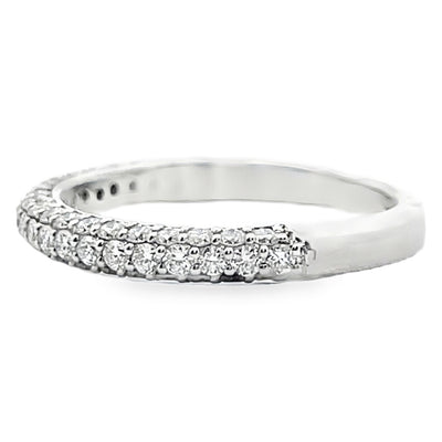 Ritani 21340CR "Masterwork" Collection 14K White Gold Pave Set Diamond Wedding Band 0.83 Carats
