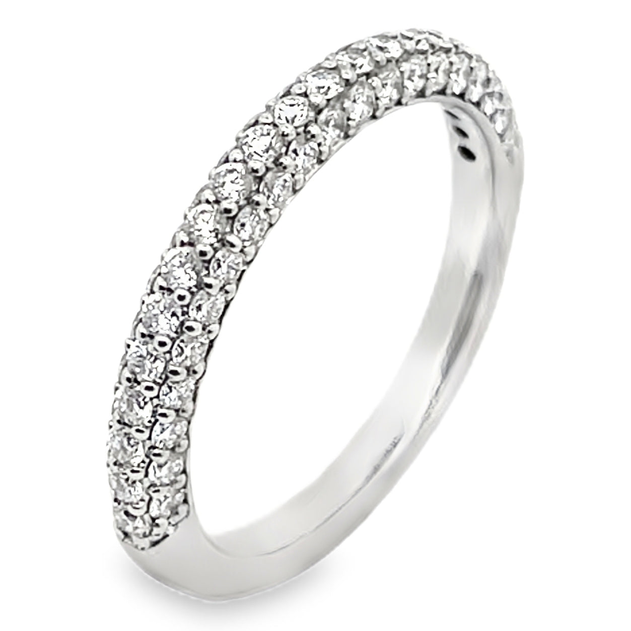 Ritani 21340CR "Masterwork" Collection 14K White Gold Pave Set Diamond Wedding Band 0.83 Carats