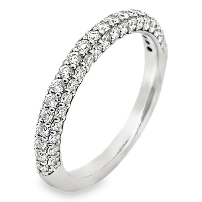 Ritani 21340CR "Masterwork" Collection 14K White Gold Pave Set Diamond Wedding Band 0.83 Carats