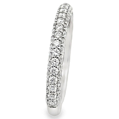 Ritani 21340CR "Masterwork" Collection 14K White Gold Pave Set Diamond Wedding Band 0.83 Carats