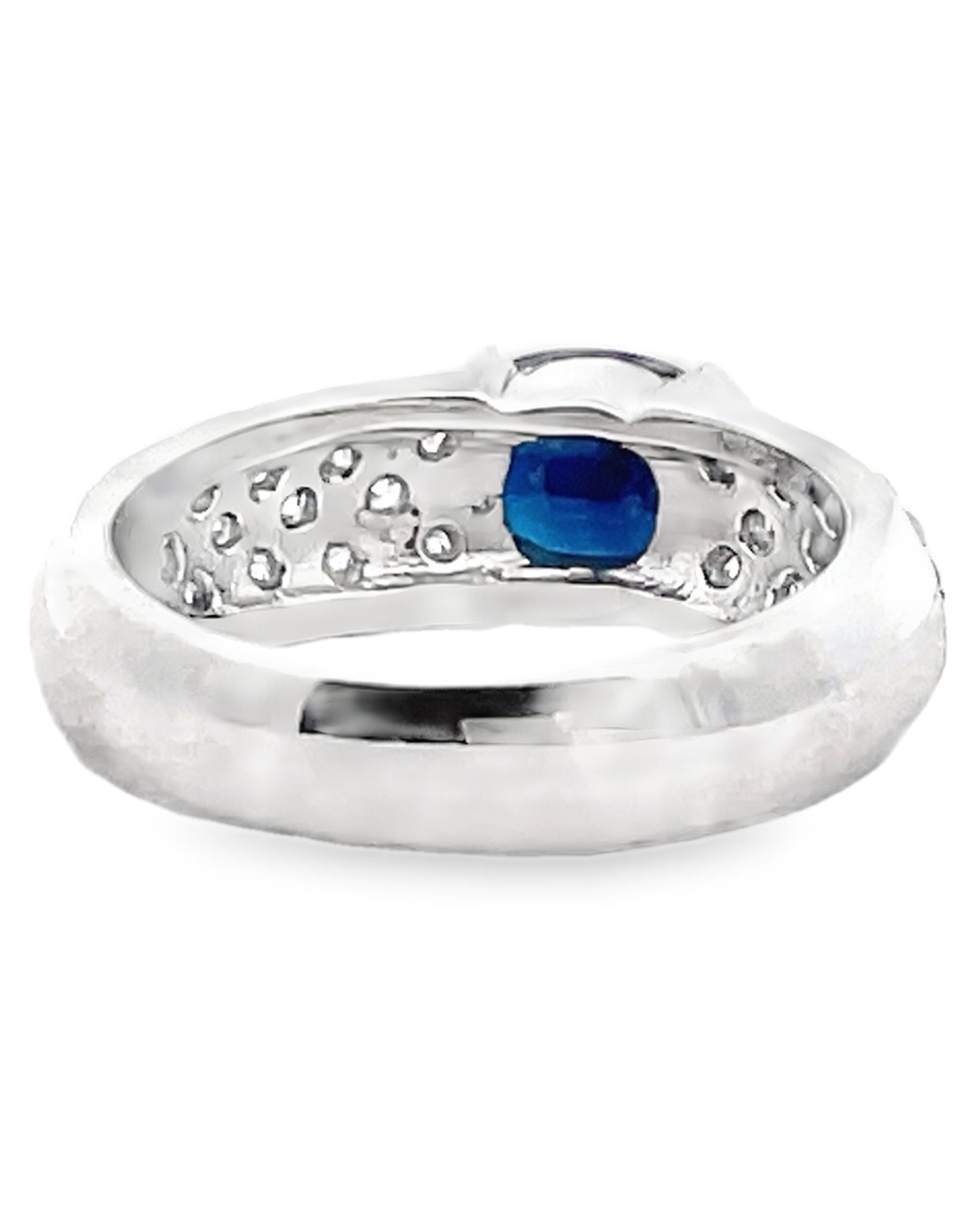 Oval 1.80 Carat Blue Sapphire Ring with 0.98 Carats of Diamonds