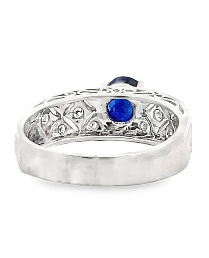 Platinum Diamond & Sapphire Ring