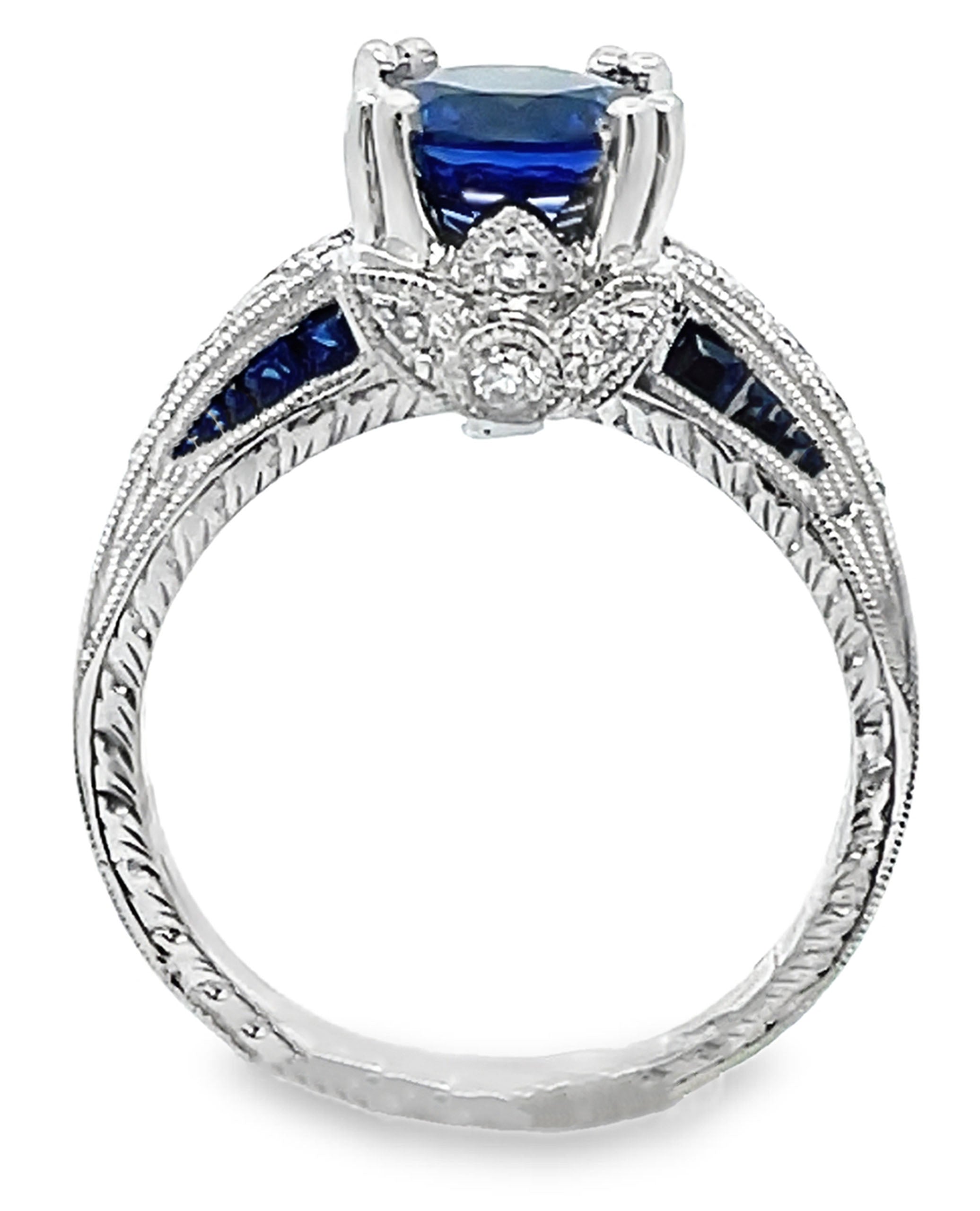 Platinum Diamond & Sapphire Ring