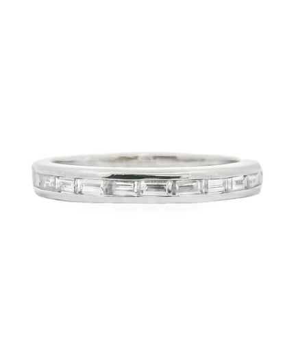 18K White Gold Euro Shank Wedding Band with Diamonds