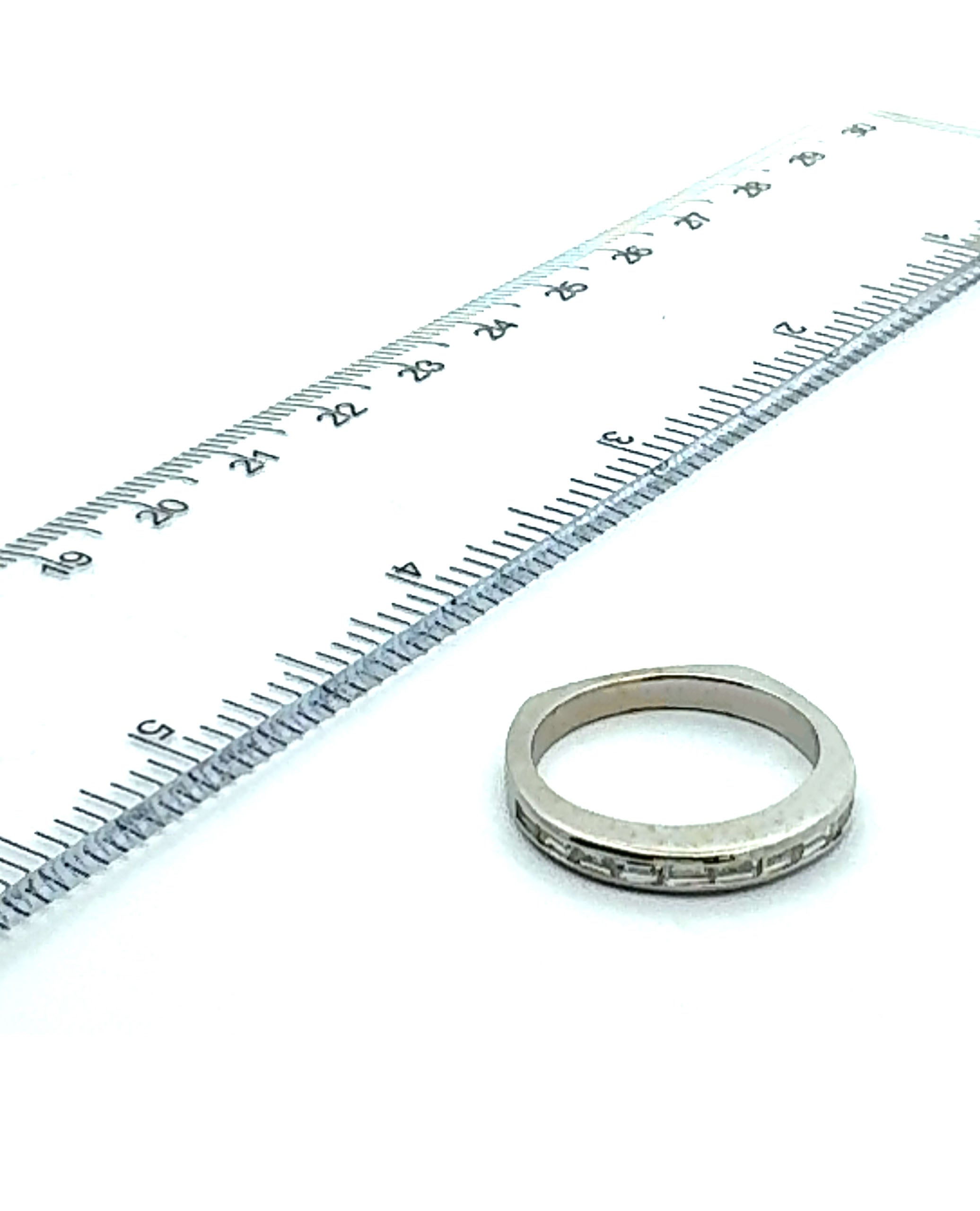 18K White Gold Euro Shank Wedding Band with Diamonds
