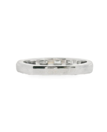 18K White Gold Euro Shank Wedding Band with Diamonds