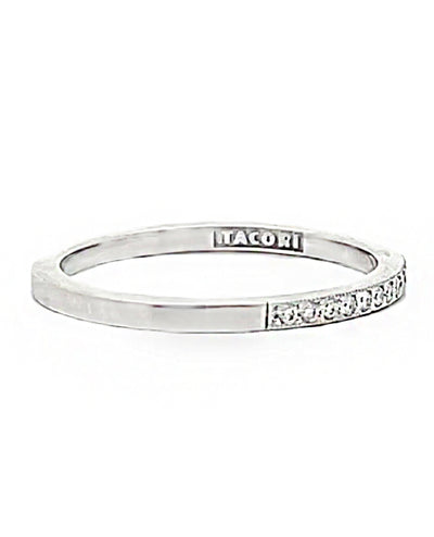 Tacori 18K White Gold 2526 1/2 ML W Simply Tacori Wedding Band 0.14 Ct Diamonds