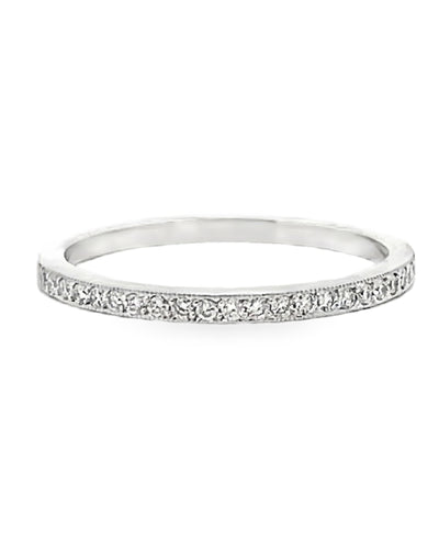 Tacori 18K White Gold 2526 1/2 ML W Simply Tacori Wedding Band 0.14 Ct Diamonds