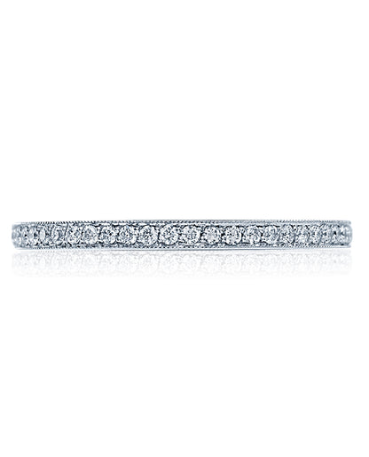 Tacori 18K White Gold 2526 1/2 ML W Simply Tacori Wedding Band 0.14 Carat Diamonds