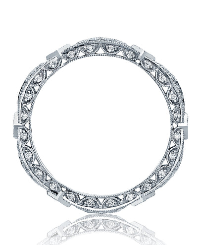 Tacori HT2528 18K White Gold "Ribbon" Eternity Band, Diamonds 0.61 Carats