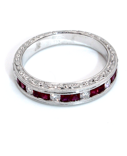 Ruby Ring in 18K White Gold