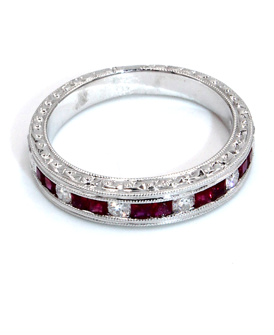 Ruby Ring in 18K White Gold