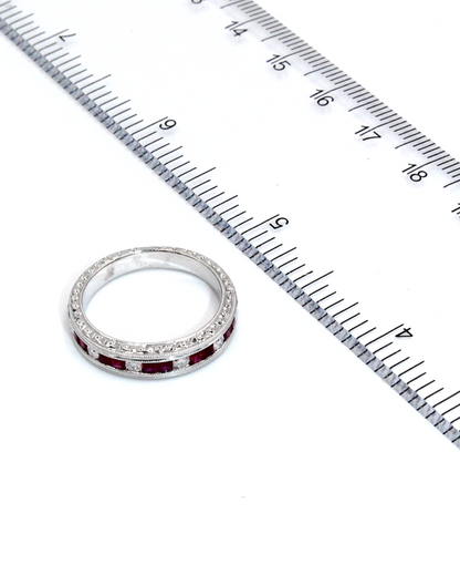 Ruby Ring in 18K White Gold