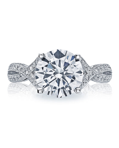 Tacori 2565 RD9 18K White Gold Simply Tacori Engagement Ring Setting for 9 Millimeter Stone