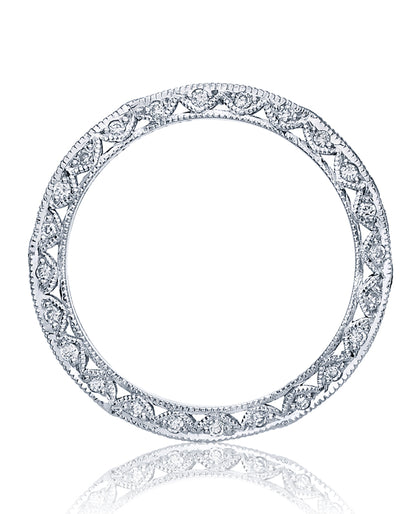 Tacori 2578 18K White Gold "Ribbon" Eternity Ring with Diamonds 0.87 Carats