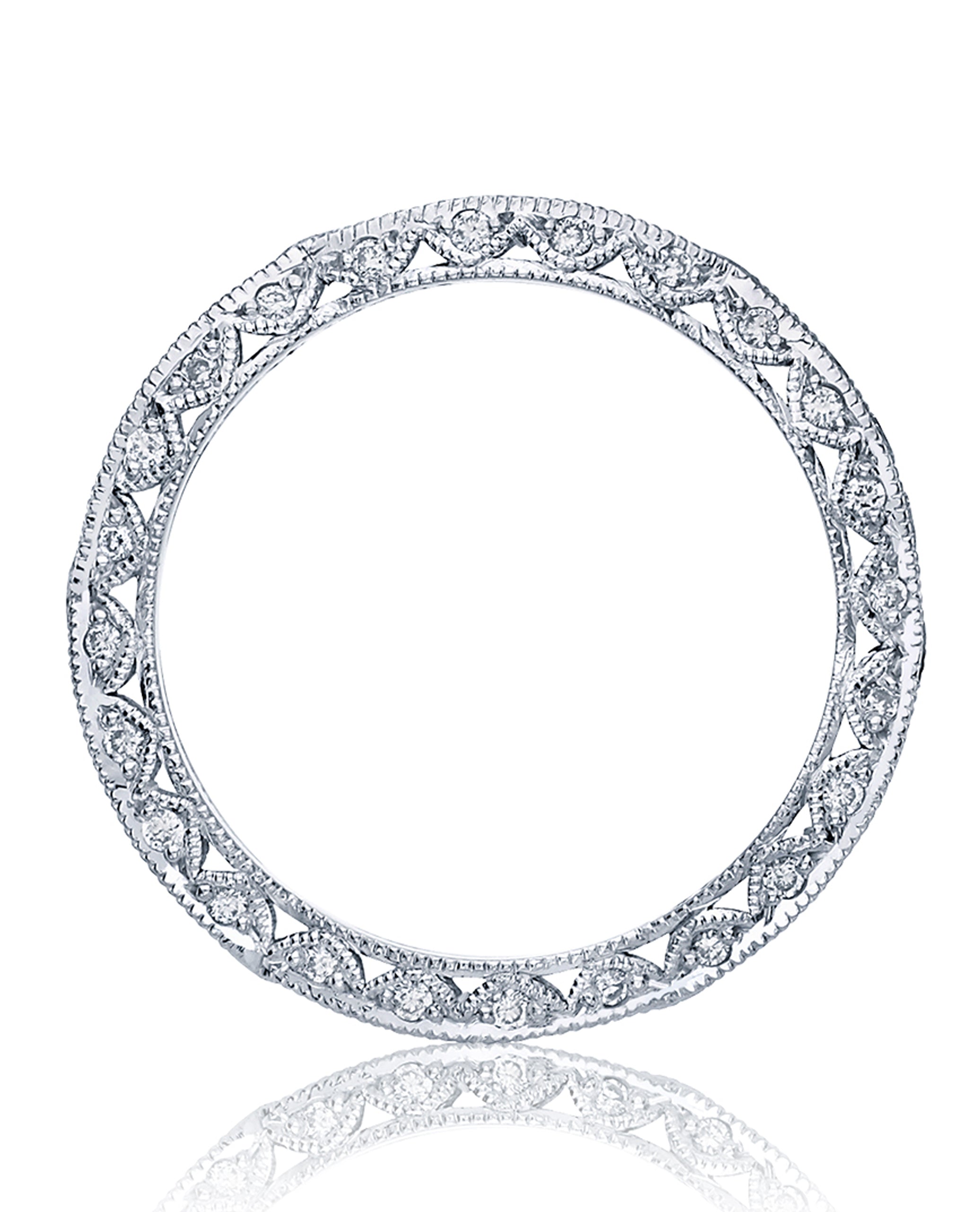 Tacori 2578 18K White Gold "Ribbon" Eternity Band, Diamonds 0.87 Carats, Size 6.5
