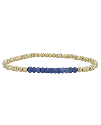 Gold Filled 3mm Ball Bracelet with Sapphires