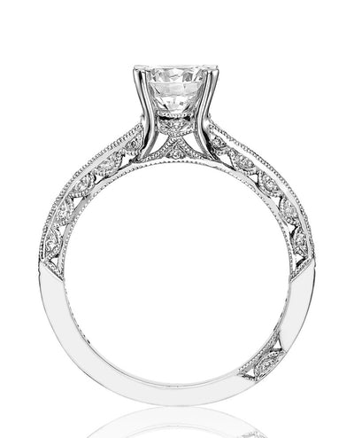 Tacori 2616 Classic Crescent Platinum Engagement Ring Setting for Round 7.5 Millimeter Stone