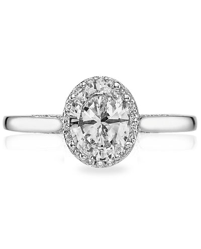 Tacori 2620 OVLG Dantela Oval Shape Engagement Ring in 18K White Gold
