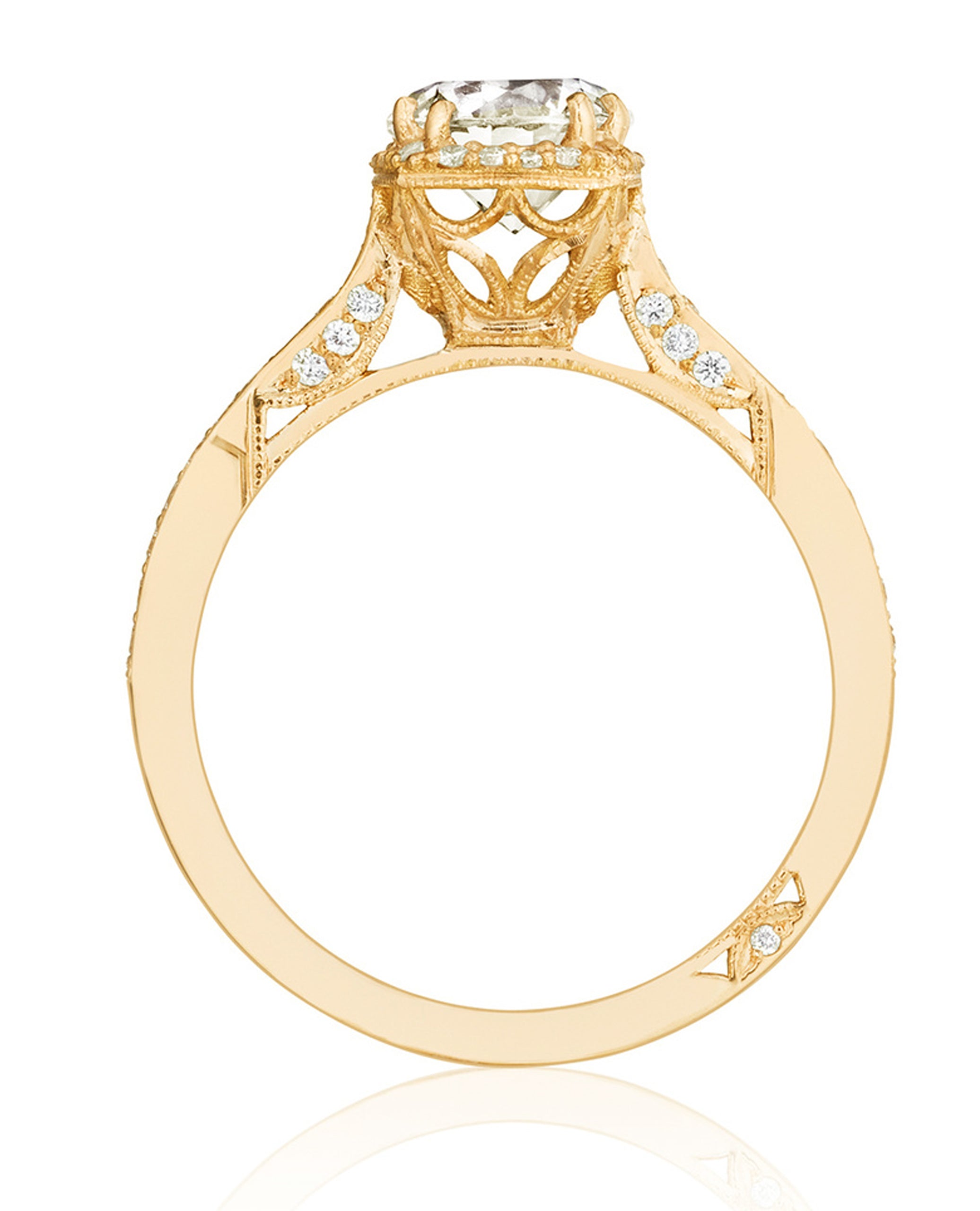 Tacori 2620 RDMDP Dantela Yellow Gold Engagement Ring