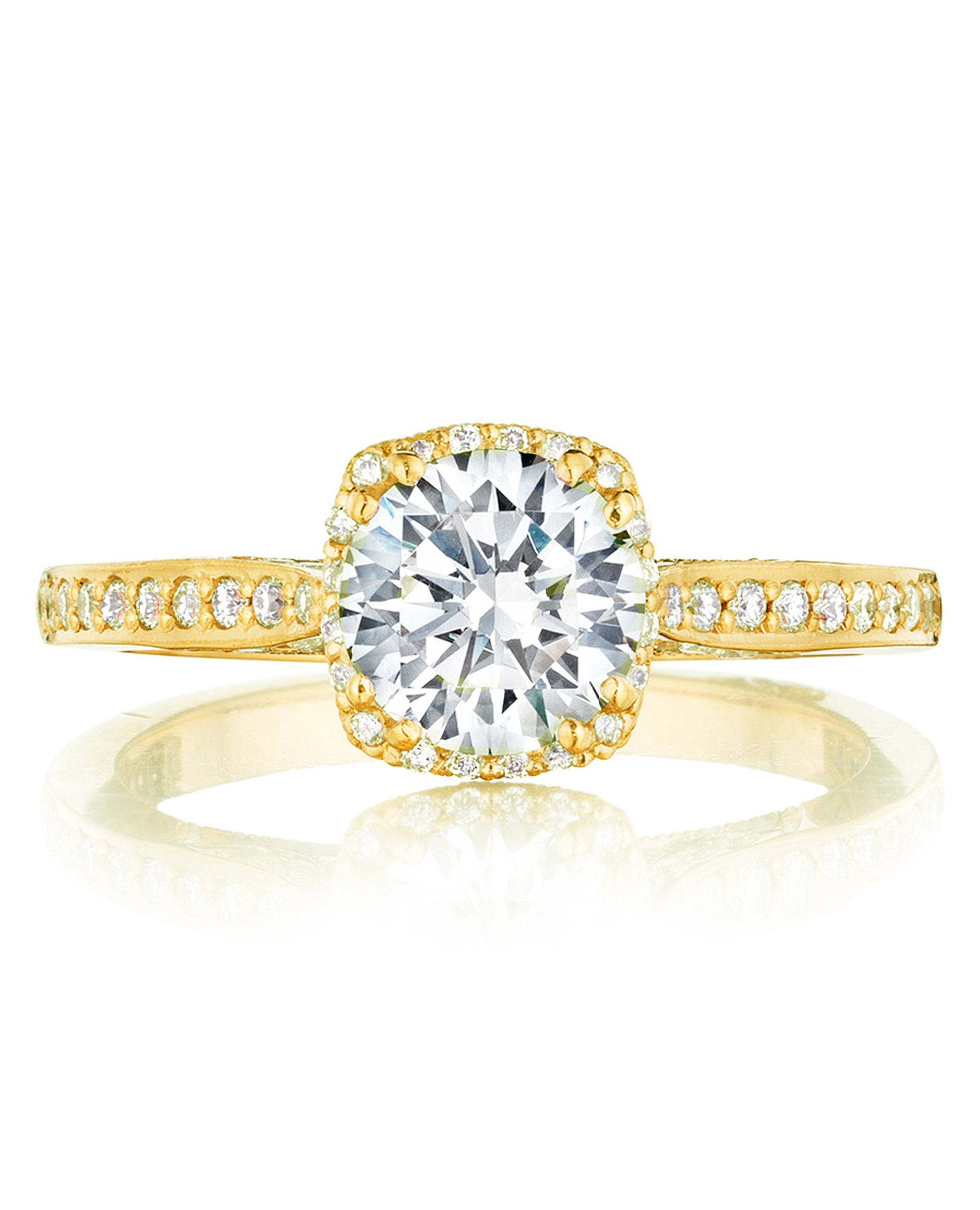 Tacori 2620 RDMDP Dantela Yellow Gold Engagement Ring