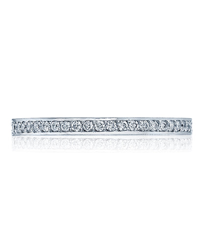 Tacori 18K White Gold 2630 Dantela Half Way Diamond 0.22 Carat Wedding Band Medium