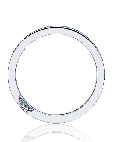 Tacori 2630 18K White Gold Dantela Wedding Band with Half Way Diamonds 0.22 Cts