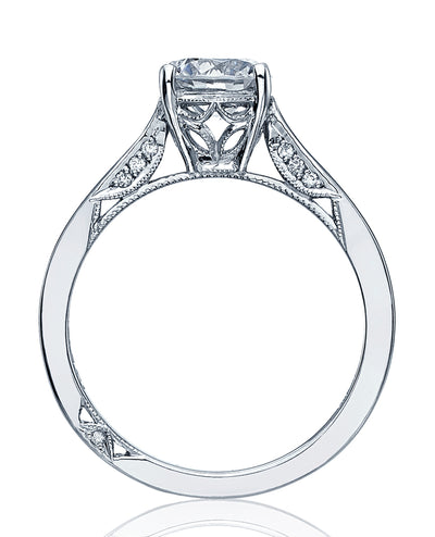 Tacori 2638 Round Dantela Platinum Engagement Ring with 0.20 Carats Diamonds
