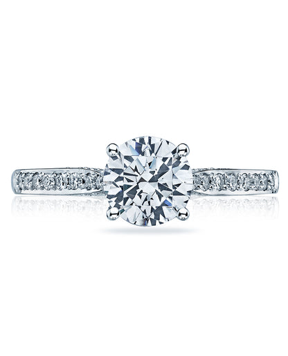 Tacori 2638 Round Dantela Platinum Engagement Ring with 0.20 Carats Diamonds