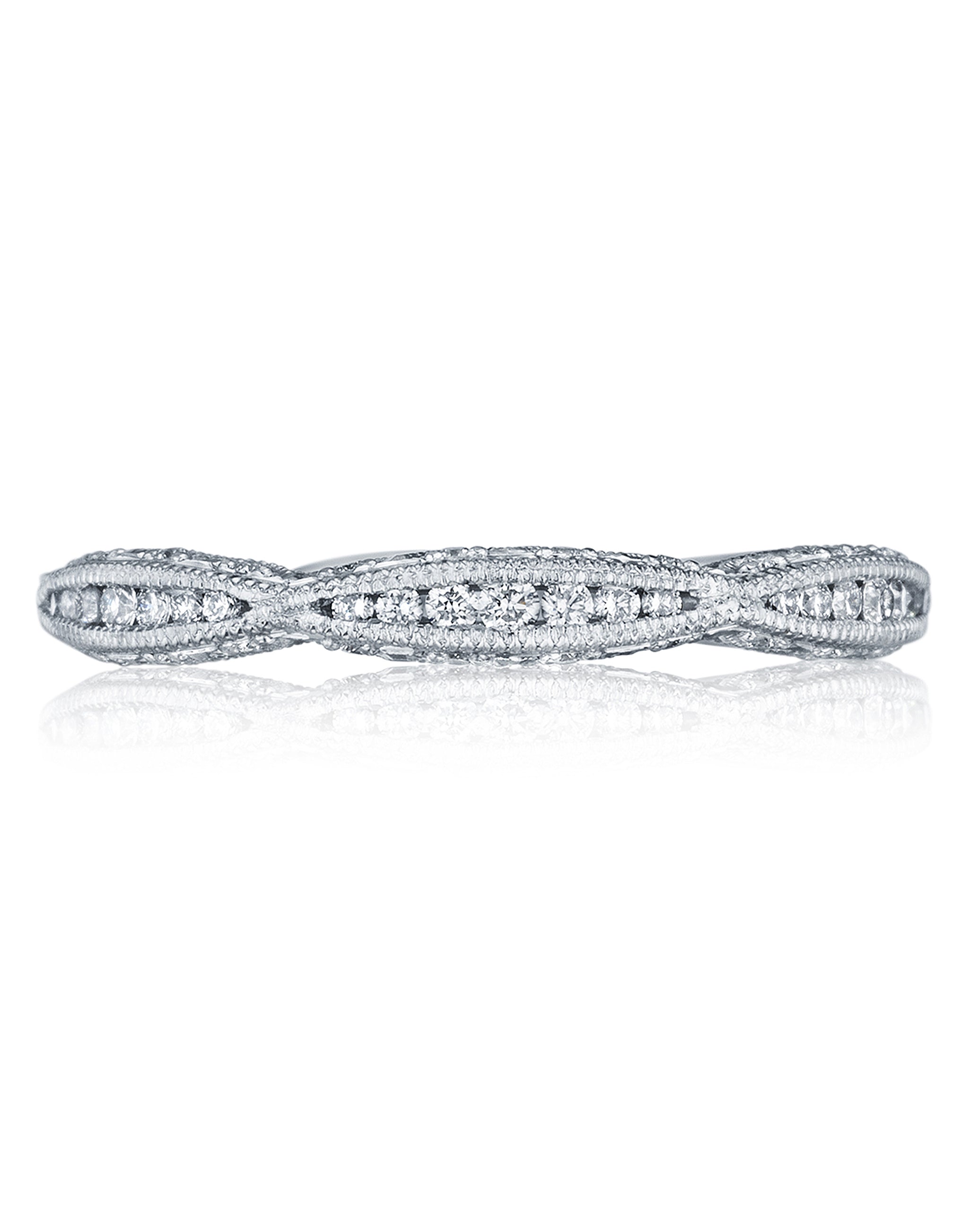 Tacori 2645 B 1/2W Classic Crescent Wedding Band Size 6.5