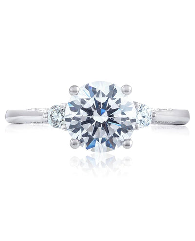 Tacori 2656 Simply Tacori Three Stone Engagement Ring for Round 6.5 Millimeter Stone