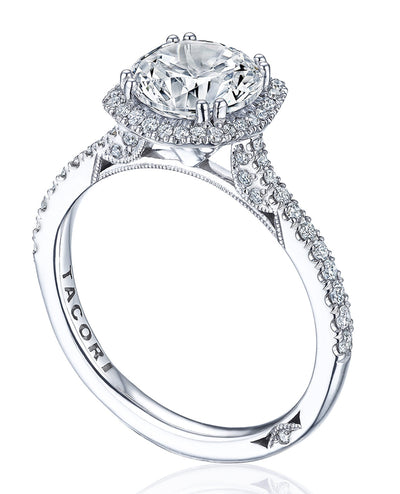 Tacori HT2580 RoyalT 18k White Gold Setting for 8 Millimeter Center Stone
