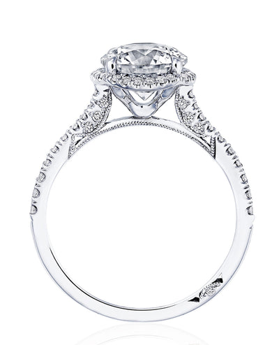 Tacori HT2580 RoyalT 18k White Gold Setting for 8 Millimeter Center Stone