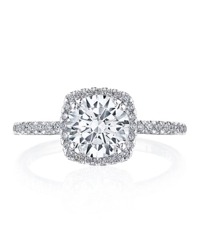 Tacori HT2580 RoyalT 18k White Gold Setting for 8 Millimeter Center Stone